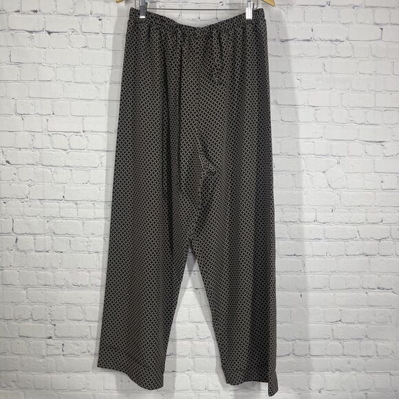 VTG Kathie Lee Womens XL Waist Tie Wide Leg Pants Abstract Print Balloon Style - Picture 1 of 10